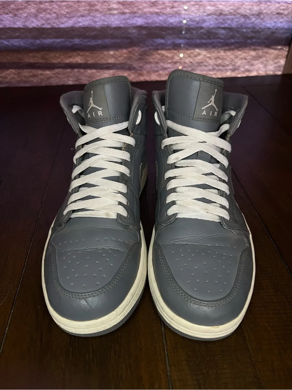 Air Jordan 1’s Mid-Top Men's Sneakers in Grey
